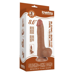LoveToy SlidingSkin Gode Sliding Skin 14.5 x 4cm Marron